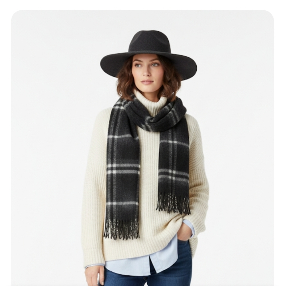 J.crew felt hat gray/black 100% wool